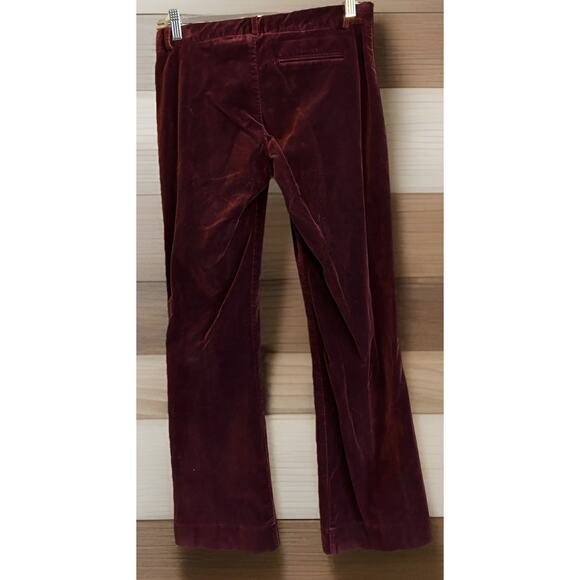 Y2K Burgundy Crushed Velvet Pants 5 RAMPAGE Corduroy Bootcut Office Siren Glam - Picture 3 of 16